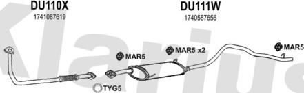 Klarius 300108U - Система выпуска ОГ autosila-amz.com