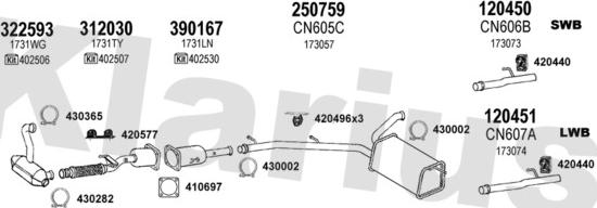 Klarius 330965E - Система выпуска ОГ autosila-amz.com