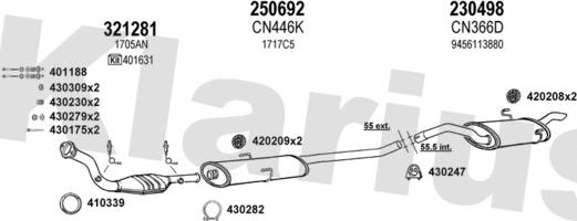 Klarius 330767E - Система выпуска ОГ autosila-amz.com