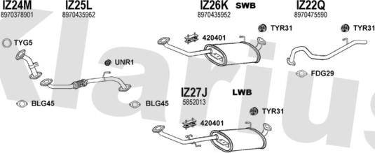 Klarius 290013U - Система выпуска ОГ autosila-amz.com