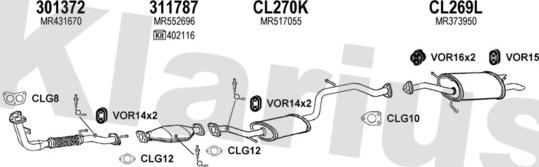 Klarius 210193U - Система выпуска ОГ autosila-amz.com