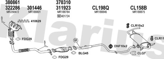 Klarius 210149U - Система выпуска ОГ autosila-amz.com
