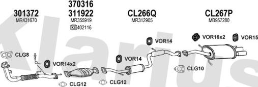 Klarius 210189U - Система выпуска ОГ autosila-amz.com