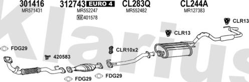 Klarius 210314U - Система выпуска ОГ autosila-amz.com