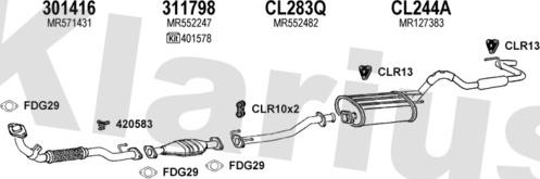 Klarius 210202U - Система выпуска ОГ autosila-amz.com