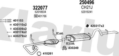 Klarius 220019E - Система выпуска ОГ autosila-amz.com