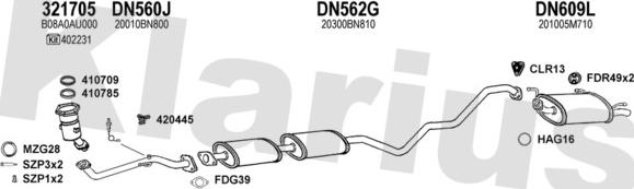 Klarius 270454U - Система выпуска ОГ autosila-amz.com