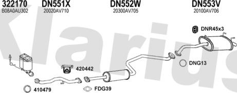 Klarius 270427U - Система выпуска ОГ autosila-amz.com