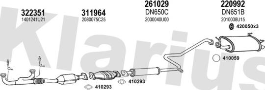 Klarius 270545E - Система выпуска ОГ autosila-amz.com