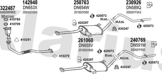 Klarius 270550E - Система выпуска ОГ autosila-amz.com