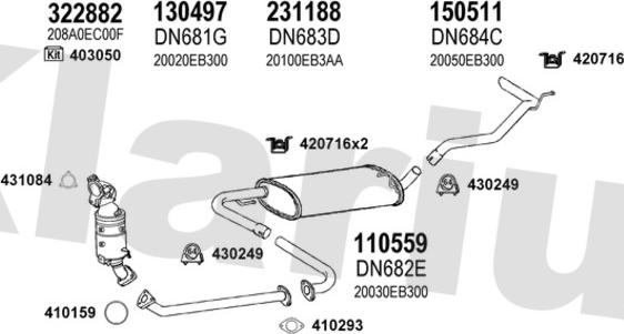 Klarius 270588E - Система выпуска ОГ autosila-amz.com