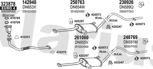 Klarius 270686E - Система выпуска ОГ autosila-amz.com