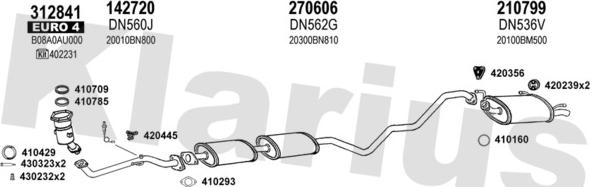 Klarius 270670E - Система выпуска ОГ autosila-amz.com