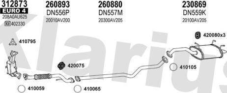 Klarius 270673E - Система выпуска ОГ autosila-amz.com