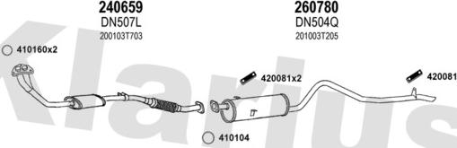 Klarius 270383E - Система выпуска ОГ autosila-amz.com