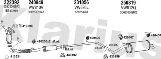 Klarius 790482E - Система выпуска ОГ autosila-amz.com