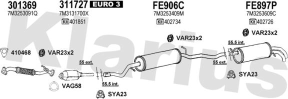 Klarius 790556U - Система выпуска ОГ autosila-amz.com