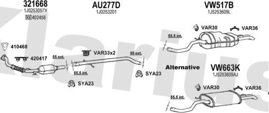 Klarius 790153U - Система выпуска ОГ autosila-amz.com