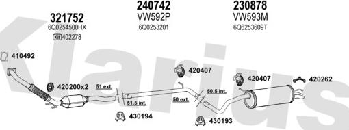 Klarius 790208E - Система выпуска ОГ autosila-amz.com