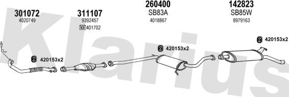 Klarius 750089E - Система выпуска ОГ autosila-amz.com