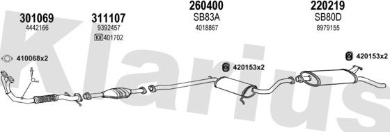 Klarius 750145E - Система выпуска ОГ autosila-amz.com