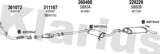 Klarius 750138E - Система выпуска ОГ autosila-amz.com