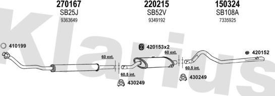 Klarius 750133E - Система выпуска ОГ autosila-amz.com