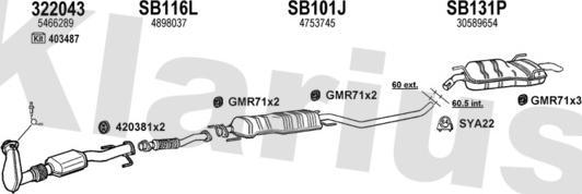 Klarius 750236U - Система выпуска ОГ autosila-amz.com