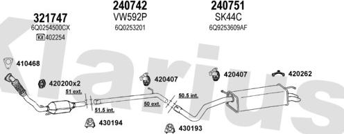 Klarius 780074E - Система выпуска ОГ autosila-amz.com