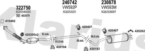 Klarius 780185E - Система выпуска ОГ autosila-amz.com