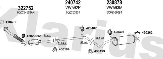 Klarius 780187E - Система выпуска ОГ autosila-amz.com