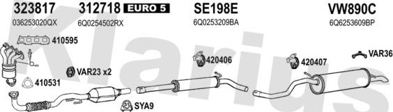 Klarius 780264U - Система выпуска ОГ autosila-amz.com