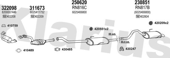 Klarius 720848E - Система выпуска ОГ autosila-amz.com