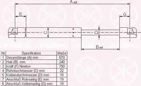 Klokkerholm 95587102 - Газовая пружина, упор autosila-amz.com