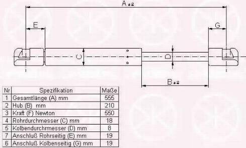 Klokkerholm 55367120 - Газовая пружина, упор autosila-amz.com