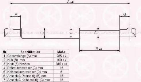 Klokkerholm 55387100 - Газовая пружина, упор autosila-amz.com