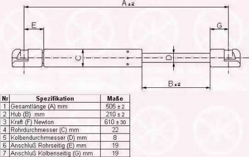 Klokkerholm 50637100 - Газовая пружина, упор autosila-amz.com