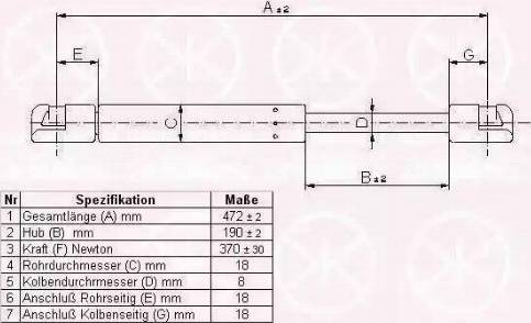 Klokkerholm 50237100 - Газовая пружина, упор autosila-amz.com