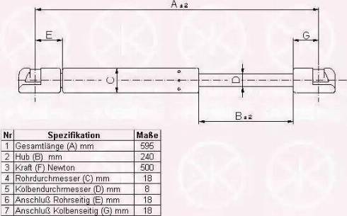 Klokkerholm 60497100 - Газовая пружина, упор autosila-amz.com