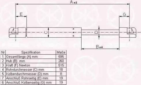 Klokkerholm 60387100 - Газовая пружина, упор autosila-amz.com