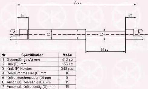 Klokkerholm 60327100 - Газовая пружина, упор autosila-amz.com