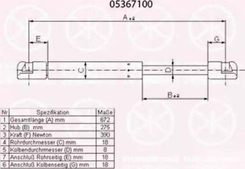 Klokkerholm 05367100 - Газовая пружина, упор autosila-amz.com