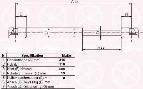 Klokkerholm 00612800 - Газовая пружина, капот autosila-amz.com