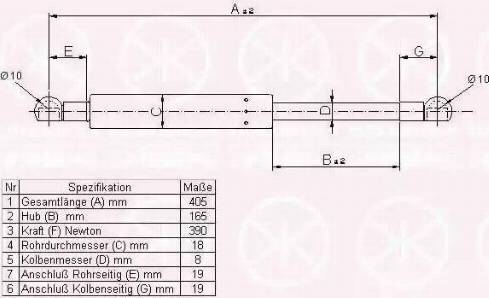 Klokkerholm 00137100 - Газовая пружина, упор autosila-amz.com