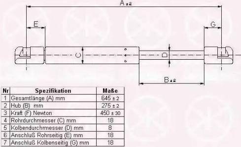 Klokkerholm 00137120 - Газовая пружина, упор autosila-amz.com