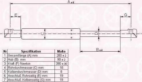 Klokkerholm 01087100 - Газовая пружина, упор autosila-amz.com