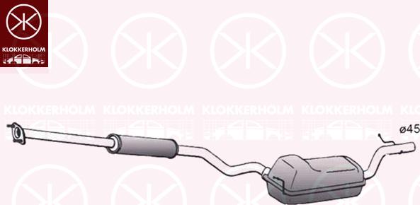Klokkerholm 34778649 - Средний глушитель выхлопных газов autosila-amz.com