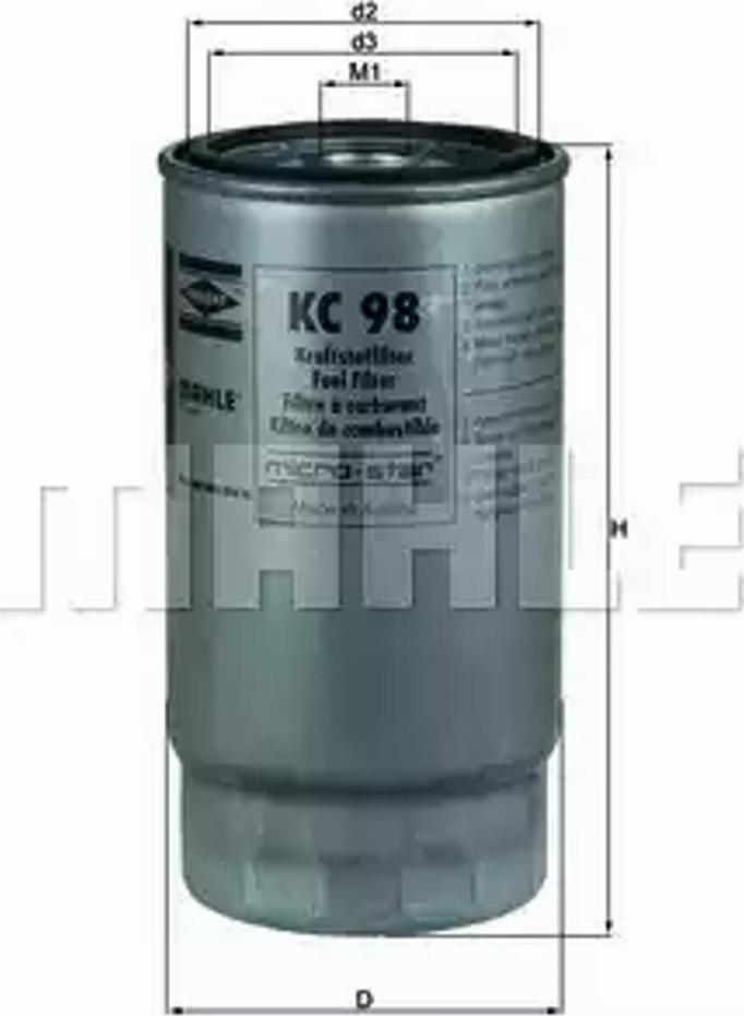 KNECHT KC 98 - Топливный фильтр autosila-amz.com