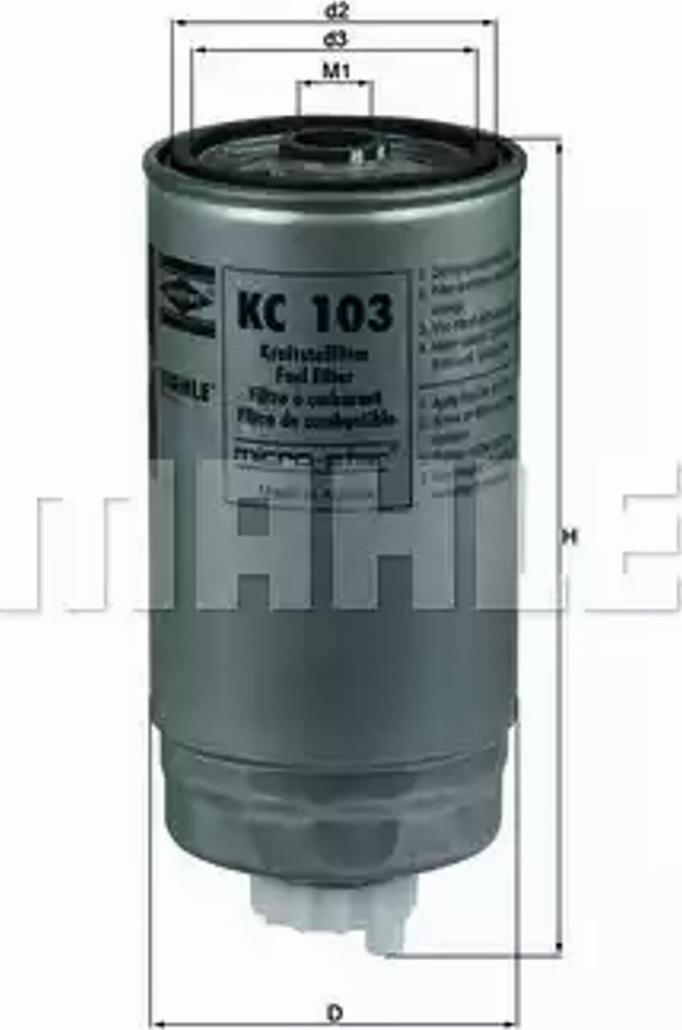 KNECHT KC 103 - Топливный фильтр autosila-amz.com