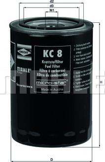 KNECHT KC 8 - фильтр топливный !\DAF 95 08.96> , XF 03.97>, Iveco, MB autosila-amz.com